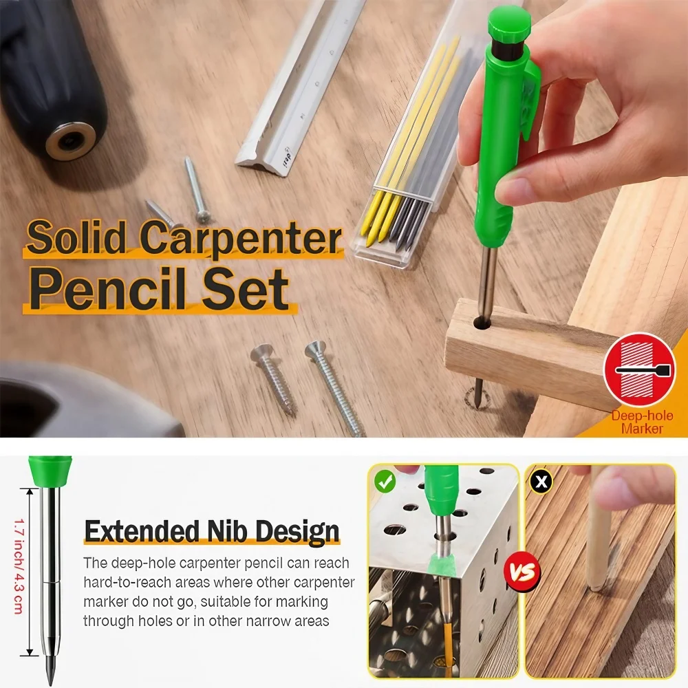 전문가용 고정밀 금속 롱팁 기계식 목공 연필 속건성 흑 - Workshop Tools In Engineering 리뷰 및 가격