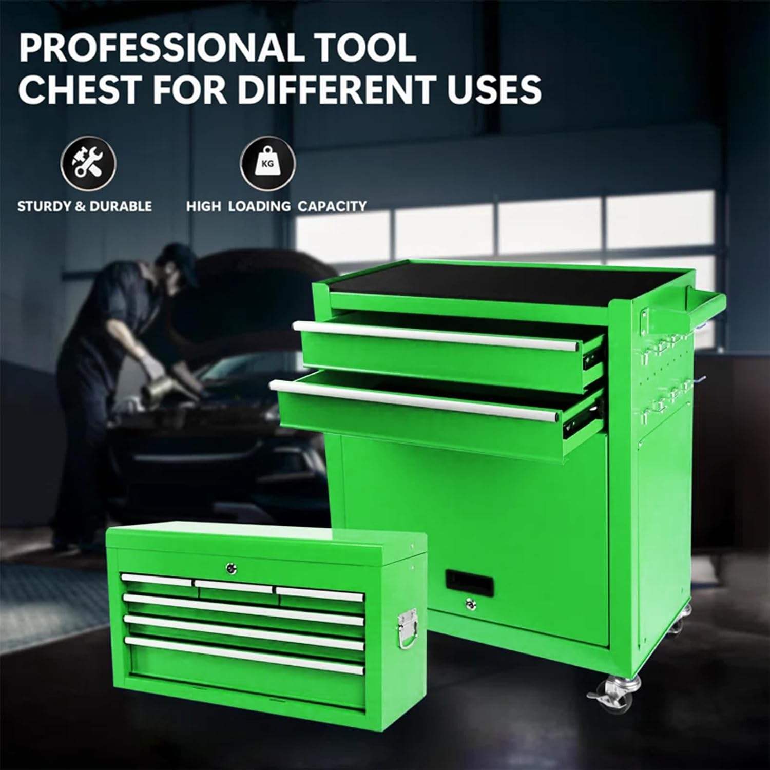 탈부착 가능한 공구함, 잠금식 바퀴, 차고 및 작업장용 - Workshop Tools Box 리뷰 및 가격